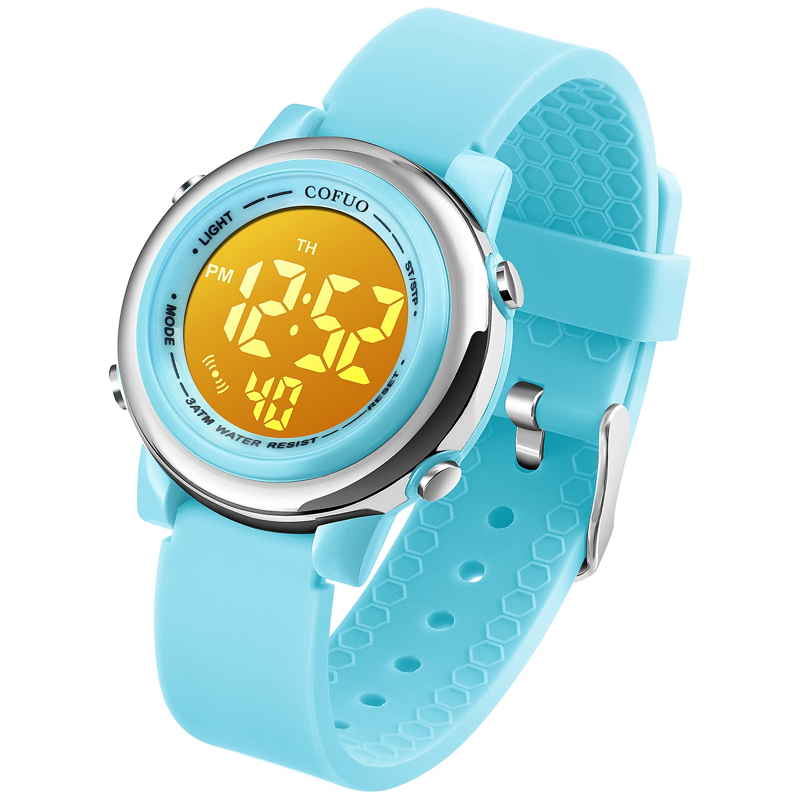 Cofuo Kids Digital Sport Waterproof Watch for Girls and Boys with Luminous Alarm Stopwatch for Ages 3 to 12