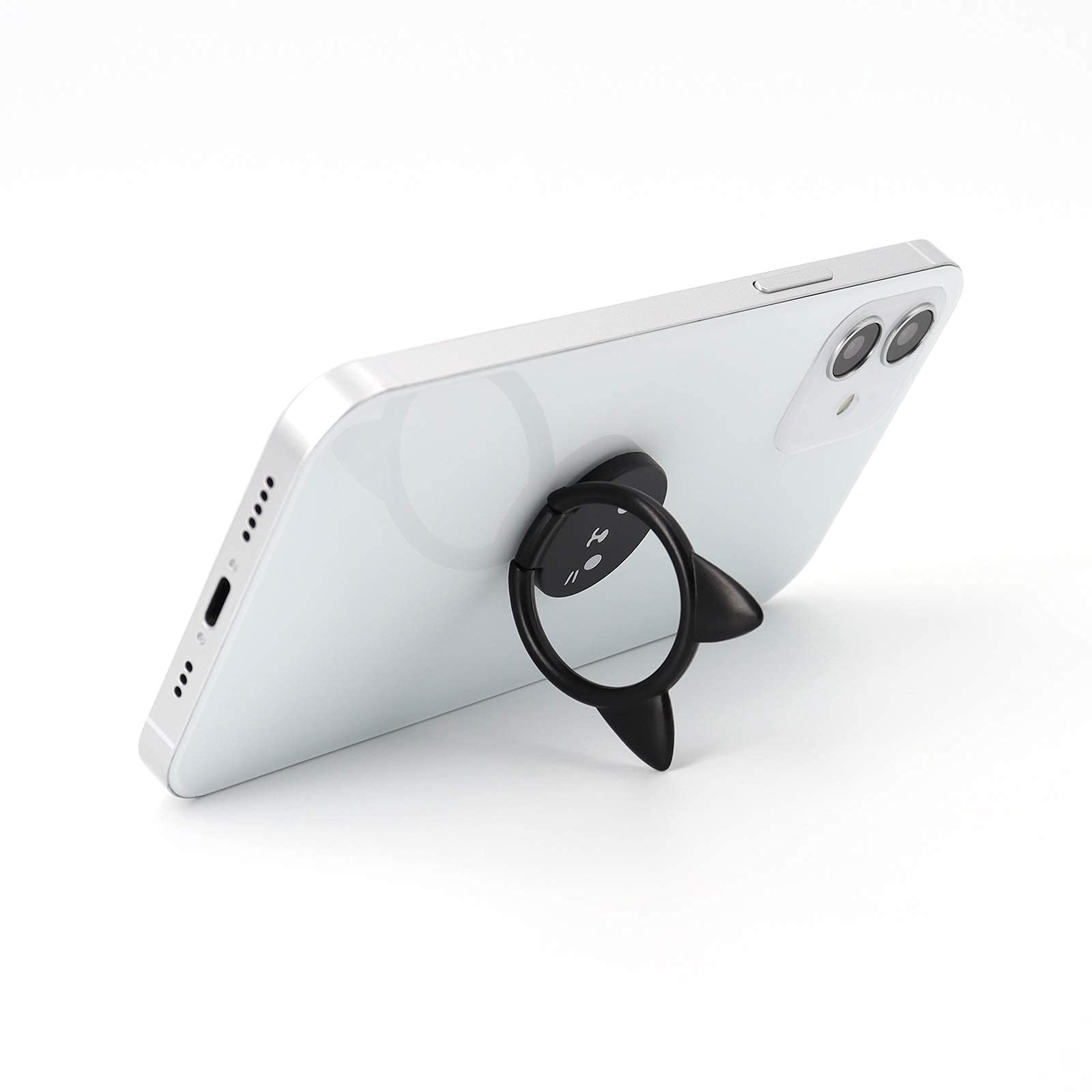 LaMignonne Ultra-Thin Cute Cat Cell Phone Ring Holder 360 Rotation Finger Grip Compatible with All Smartphones Black - View 6 of 9