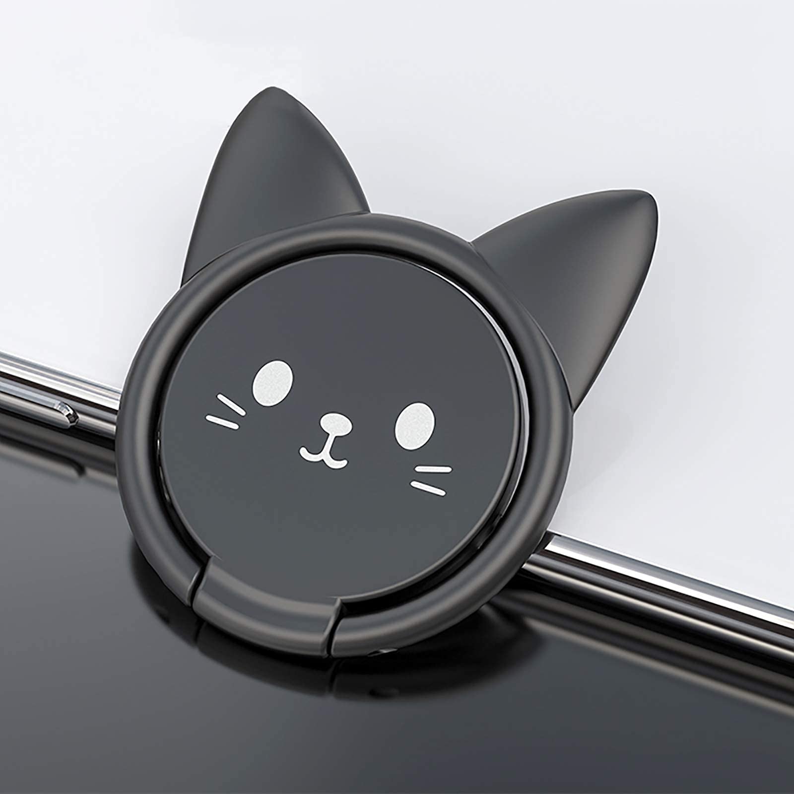 LaMignonne Ultra-Thin Cute Cat Cell Phone Ring Holder 360 Rotation Finger Grip Compatible with All Smartphones Black - View 8 of 9