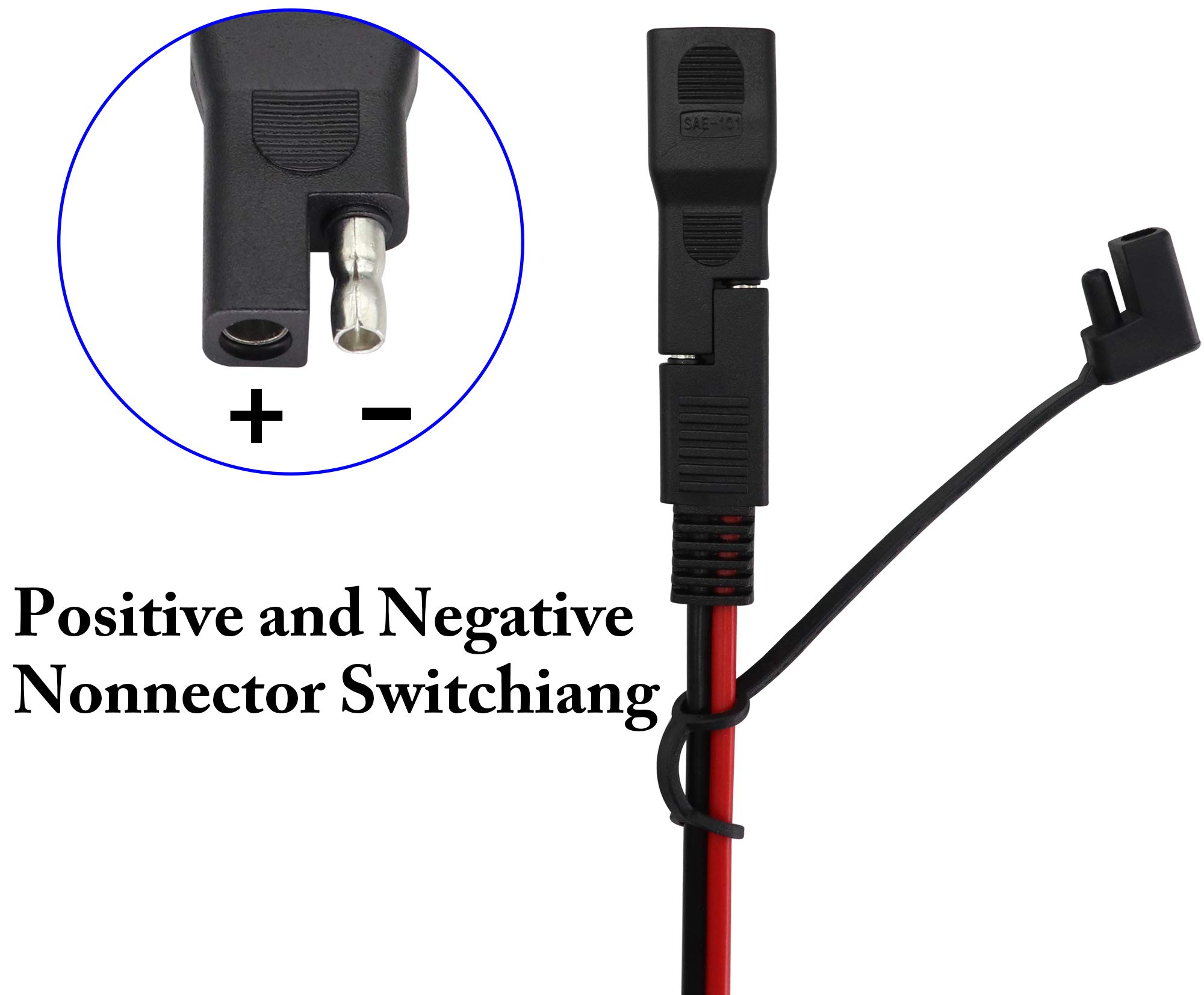 ZdyCGTime SAE to SAE Polarity Reverse Adapter 2Pin Connector for Solar Panel Power Male to Female Plug Quick Disconnect Extension Cable 4Pack - View 5 of 7