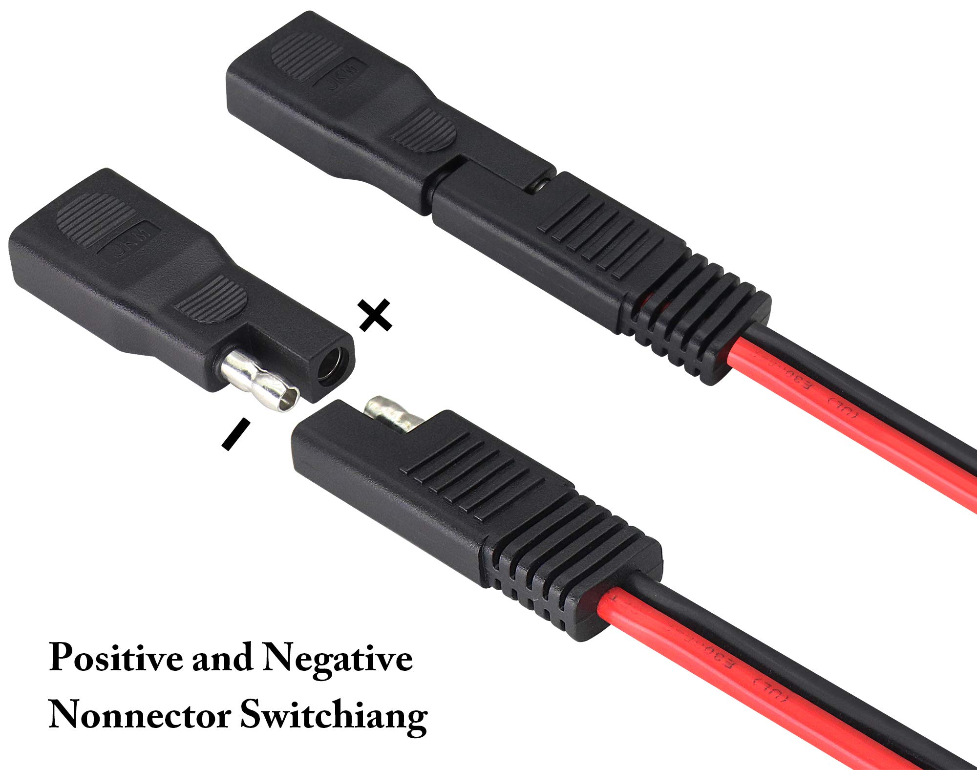 ZdyCGTime SAE to SAE Polarity Reverse Adapter 2Pin Connector for Solar Panel Power Male to Female Plug Quick Disconnect Extension Cable 4Pack - View 6 of 7