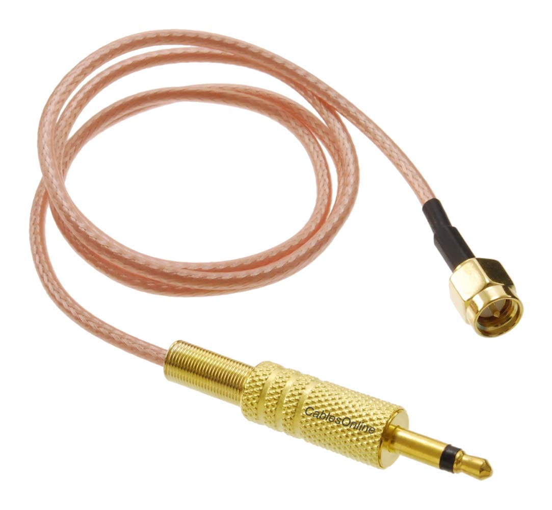 CablesOnline 2 Feet SMA Male to 3.5mm TS Male 50 Ohm RG316 Coaxial Low Loss Jumper RF Cable RF M3102