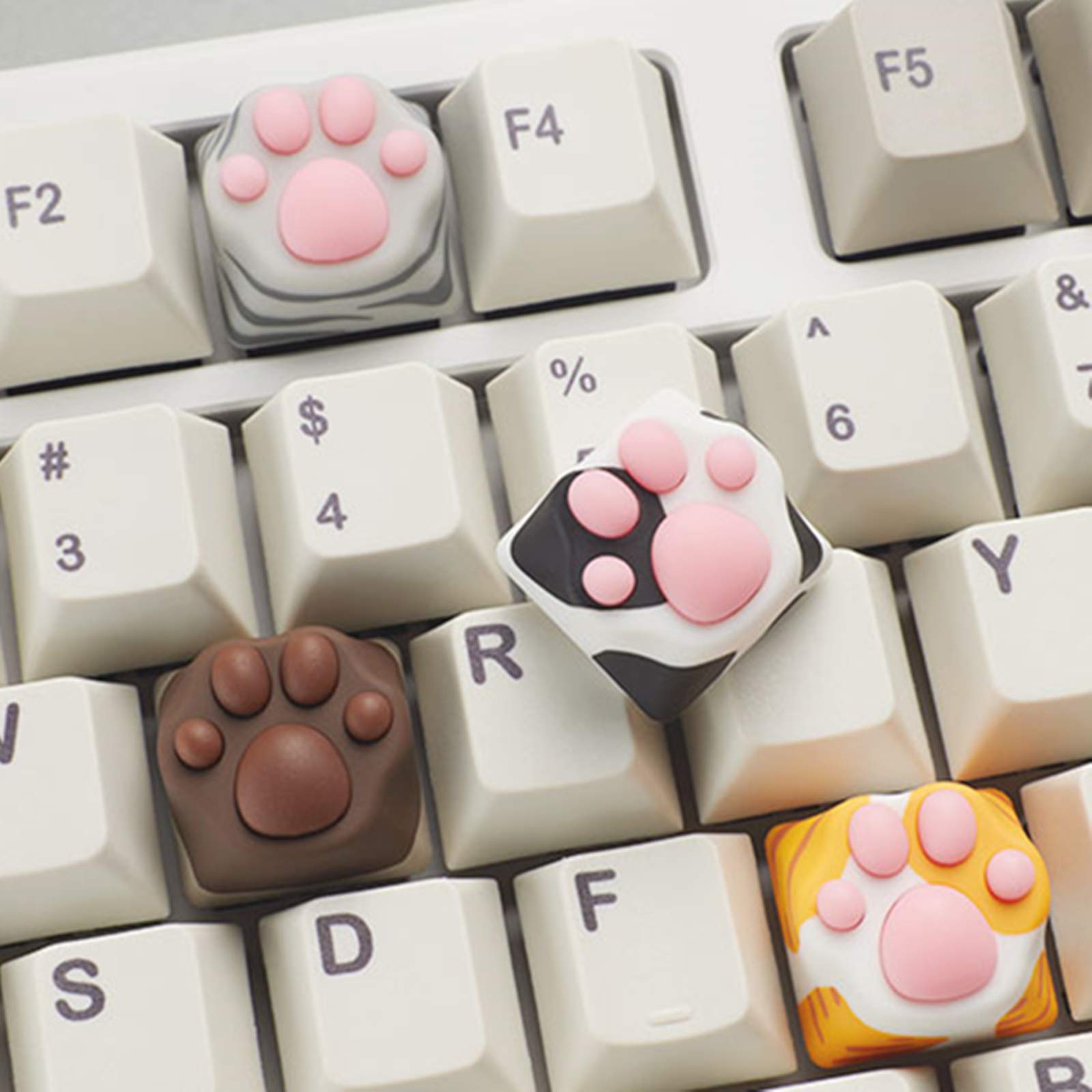 SYA SYA ZOMOPLUS Cute Cat Claws Keycaps 3D Model OEM Profile for Cherry MX Mechanical Gaming Keyboard 4 Pack Custom Key Caps - View 4 of 9