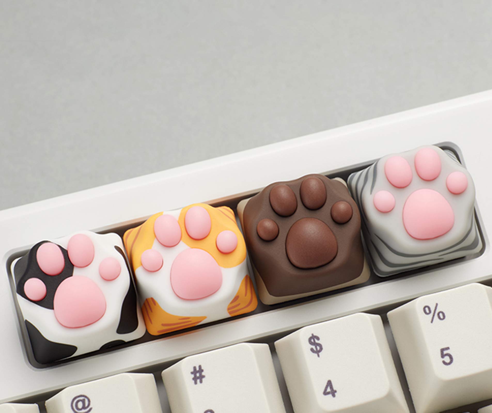 SYA SYA ZOMOPLUS Cute Cat Claws Keycaps 3D Model OEM Profile for Cherry MX Mechanical Gaming Keyboard 4 Pack Custom Key Caps - View 5 of 9