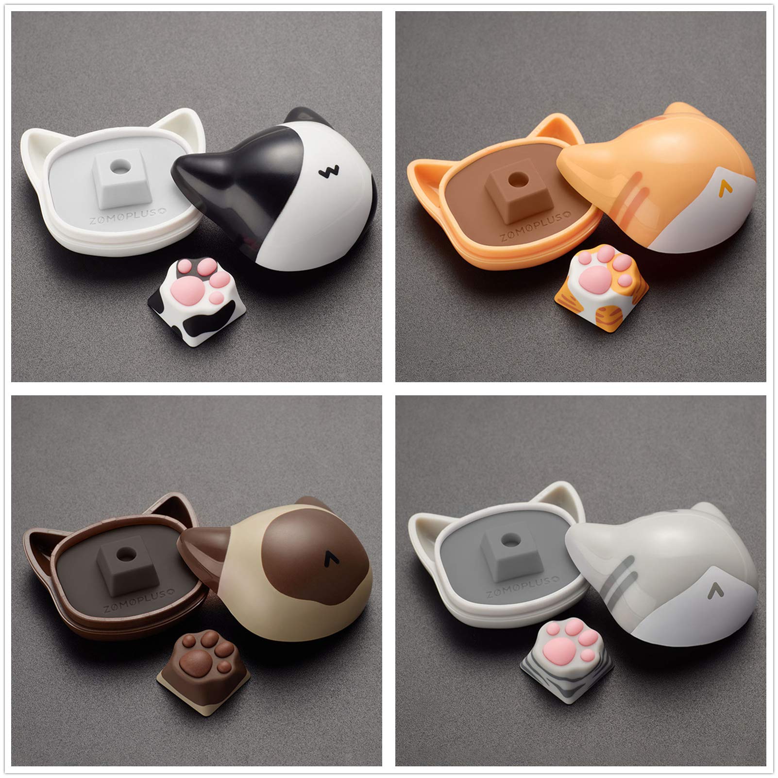 SYA SYA ZOMOPLUS Cute Cat Claws Keycaps 3D Model OEM Profile for Cherry MX Mechanical Gaming Keyboard 4 Pack Custom Key Caps - View 6 of 9