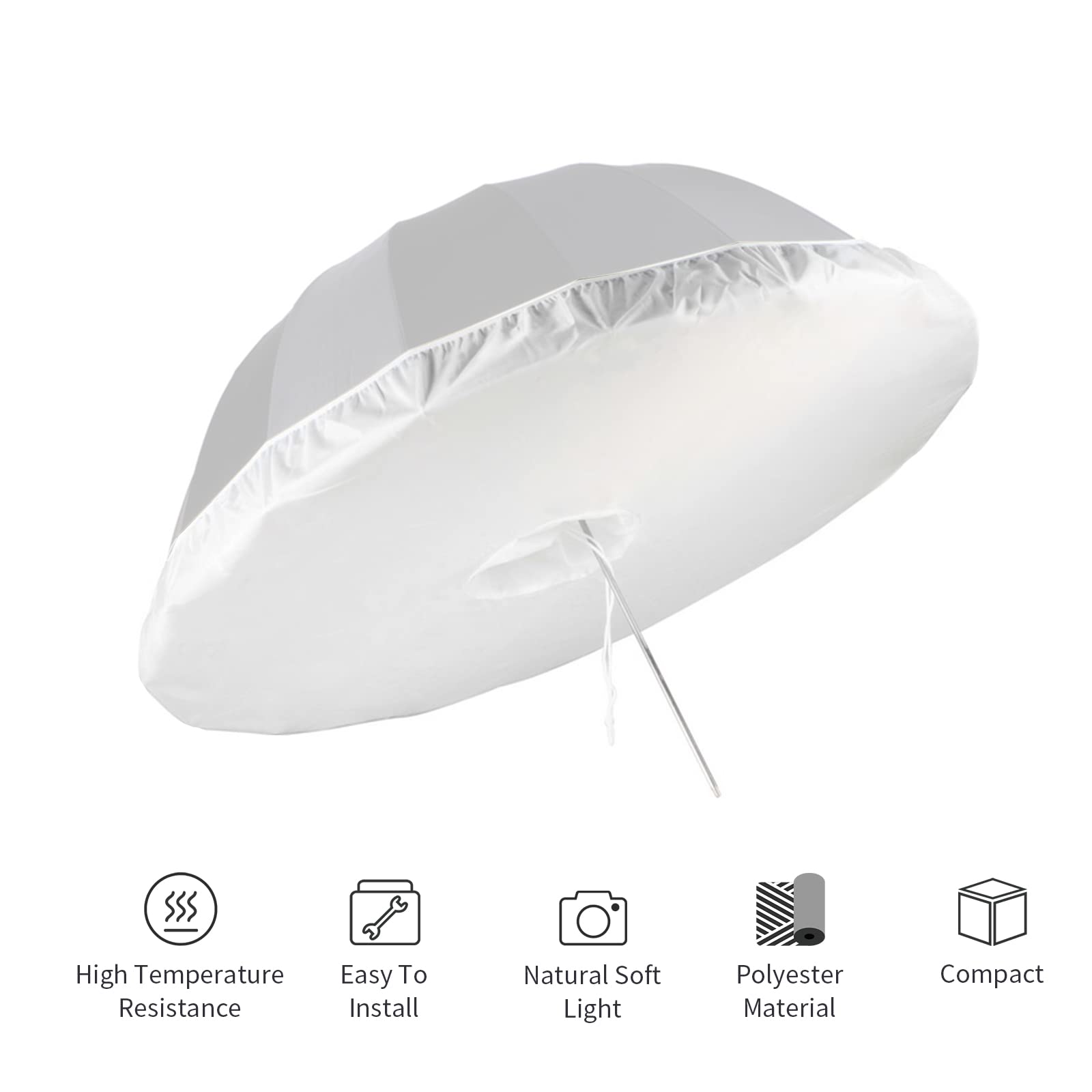 Selens 51 Inch Photography Umbrella Diffuser Soft Cloth for Studio Flash and Speed Light Compatible with 51 Inch Umbrella - View 2 of 6