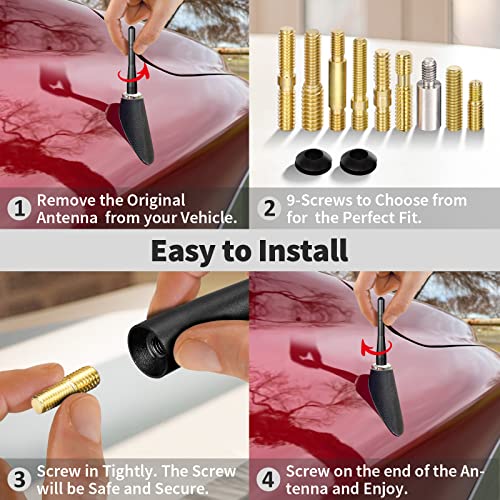 BINGFU Bingfu Short Antenna Mast Replacement for Toyota Tundra Tacoma Sienna FJ Cruiser RAV4 Highlander Corolla Prius Titan XD Frontier Xterra Rogue Juke Murano Honda CR-V - View 7 of 10