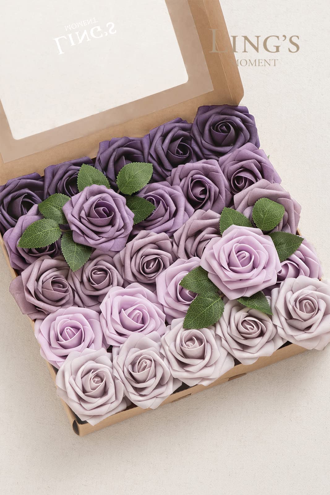 Ling's Moment 50Pcs Purple Roses Realistic Foam Flowers for Wedding Bouquets Centerpieces Outdoor Party Decor Room Table Garden Decorations - View 8 of 8