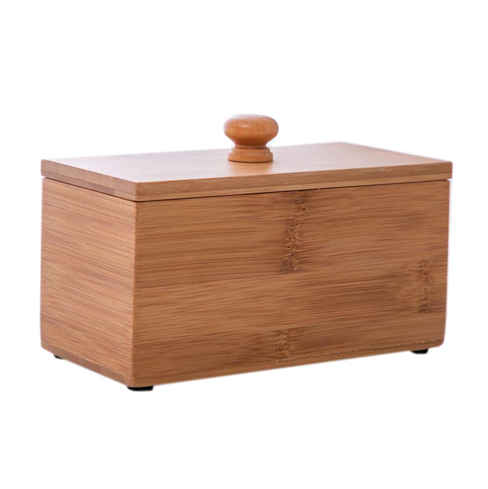 Sizikato Bamboo Wood Sugar and Tea Bag Holder with Lid 6 Inch for Organized Kitchen Storage