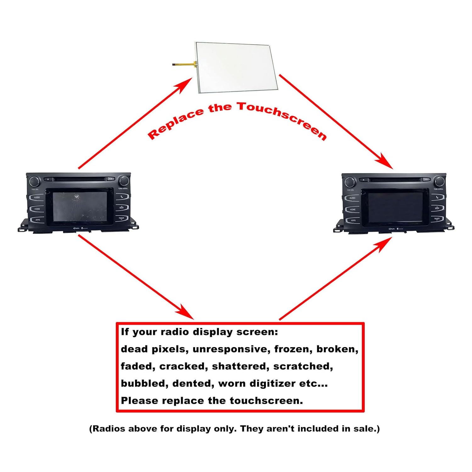 GZTAUTO Navigation Touch Screen Digitizer for Toyota Highlander 2014-2019 8 Inch Entune Audio System Auto Car Stereo Receiver LCD Display Repair GZTAUTO - View 8 of 9