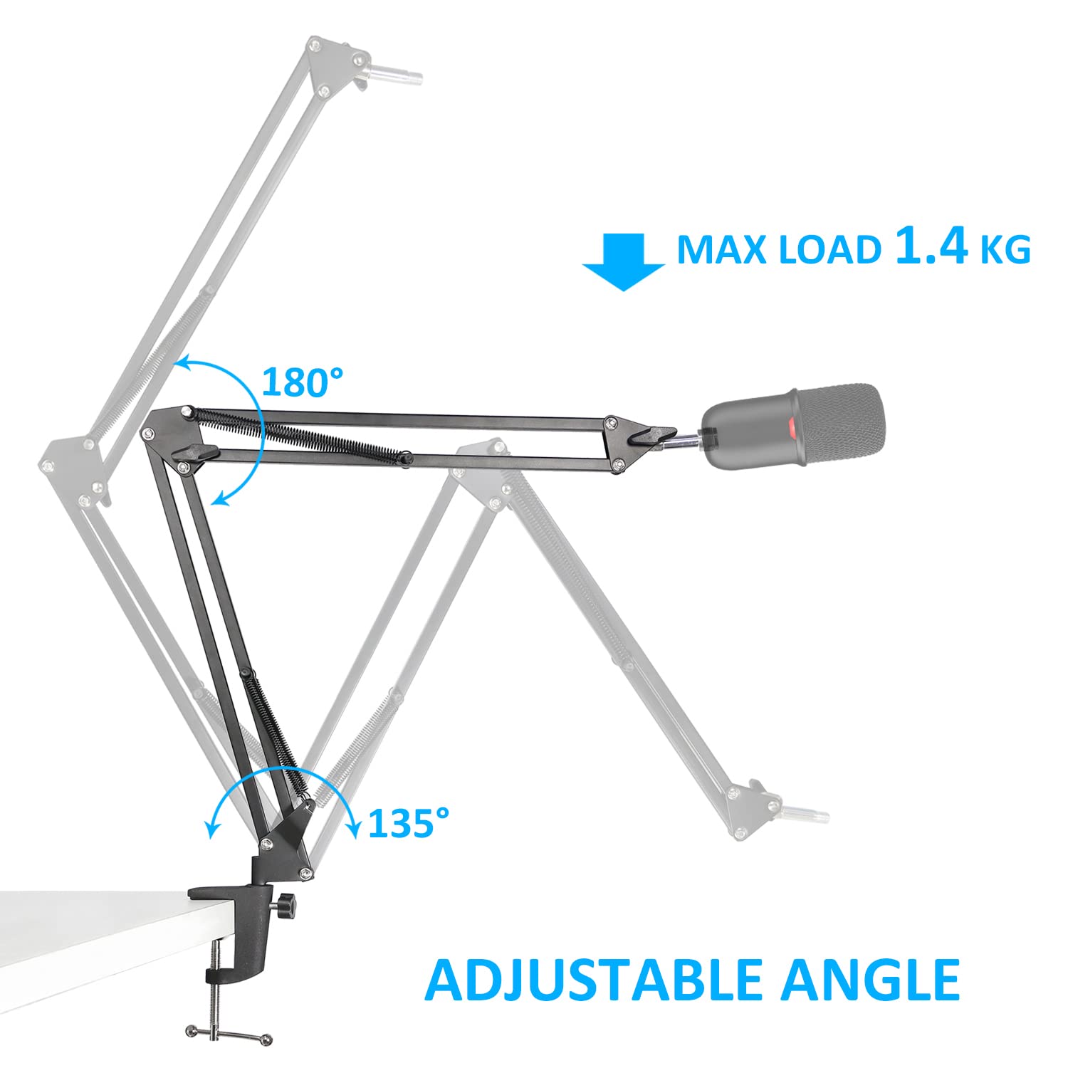 Adjustable Boom Arm Mic Stand for HyperX SoloCast Gaming Microphone by SUNMON Perfect for Streaming and Recording - View 4 of 7