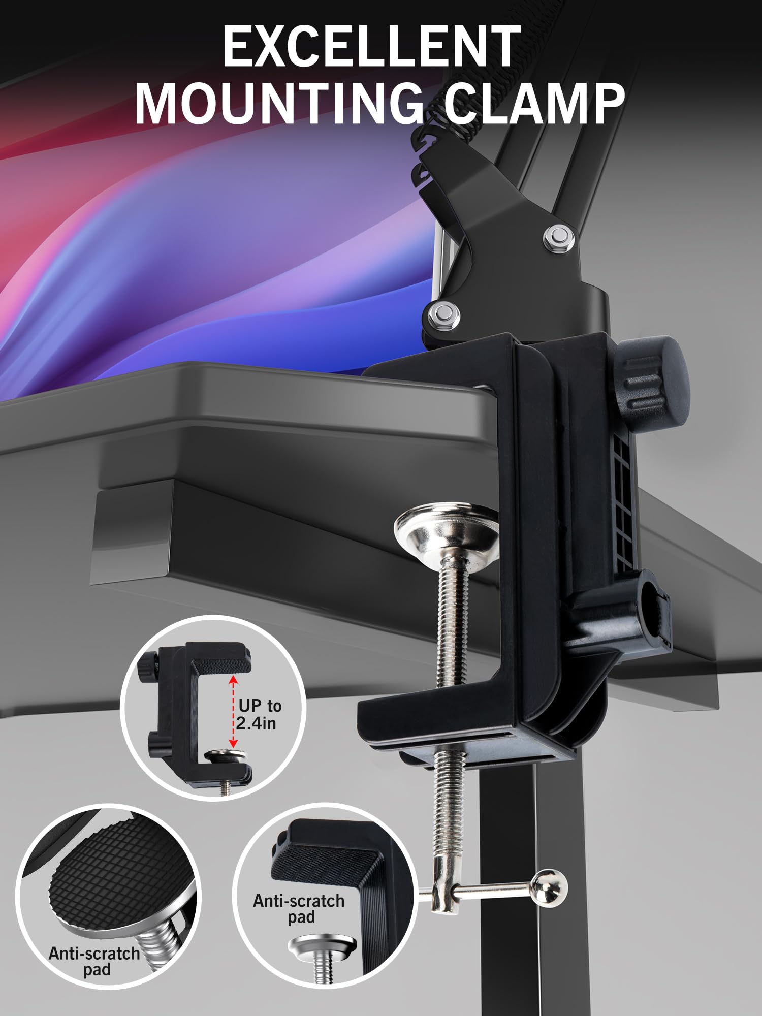 Adjustable Boom Arm Mic Stand for HyperX SoloCast Gaming Microphone by SUNMON Perfect for Streaming and Recording - View 5 of 7