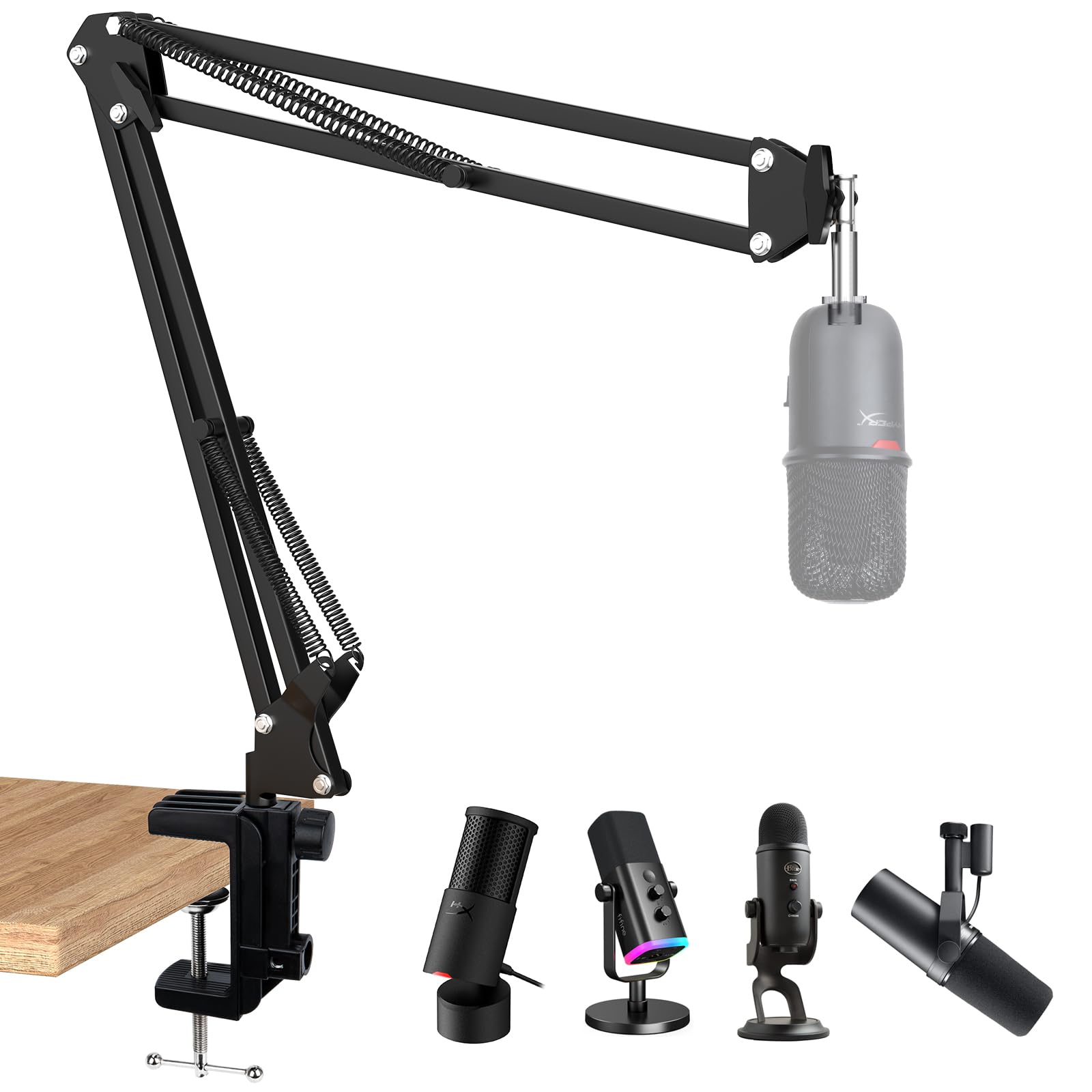 Adjustable Boom Arm Mic Stand for HyperX SoloCast Gaming Microphone by SUNMON Perfect for Streaming and Recording