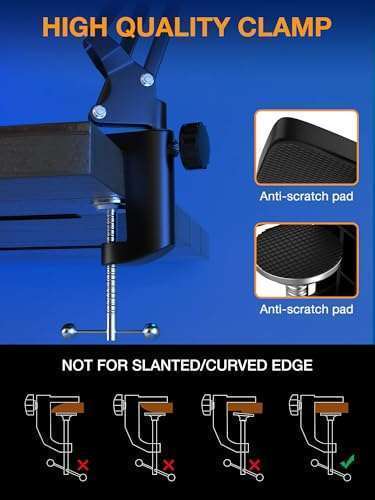 SUNMON "QuadCast Boom Arm: Versatile Mic Stand for HyperX, Blue Yeti & More - SUNMON Desk Mount with 3/8" to 5/8" Adapter" - View 7 of 9