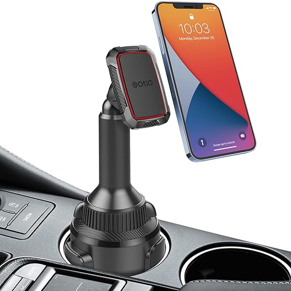 OQTIQ Universal Magnetic Phone Mount for Car Cup Holder - Fits iPhone, Samsung, LG & More - Extra Strong 6 Magnet Design - View 2 of 8