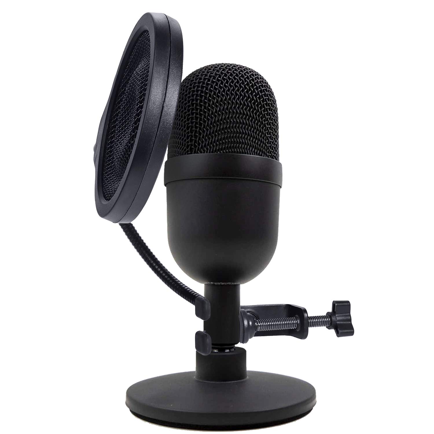 Seiren Mini Microphone Pop Filter Mask Shield 4 Inch 3 Layers Windscreen with Flexible Gooseneck Clip by SUNMON - View 2 of 6