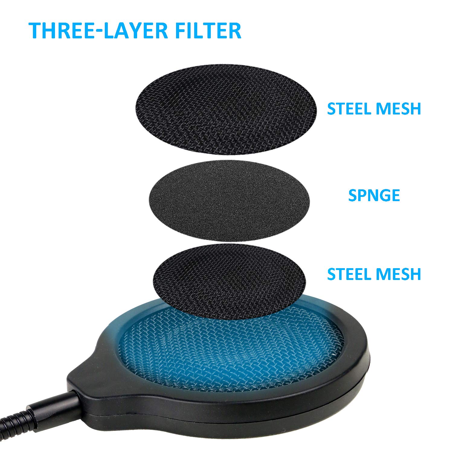 Seiren Mini Microphone Pop Filter Mask Shield 4 Inch 3 Layers Windscreen with Flexible Gooseneck Clip by SUNMON - View 4 of 6