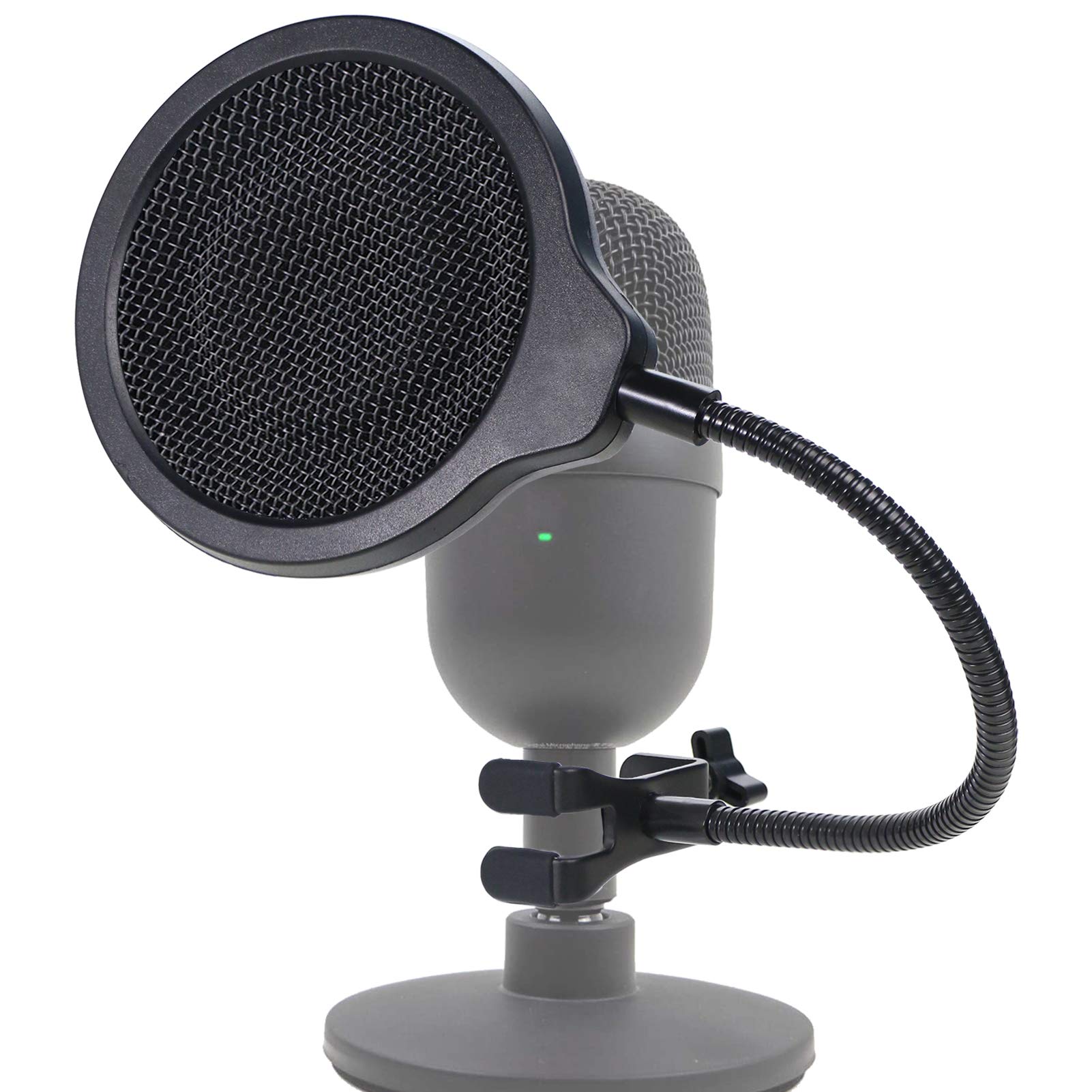 Seiren Mini Microphone Pop Filter Mask Shield 4 Inch 3 Layers Windscreen with Flexible Gooseneck Clip by SUNMON