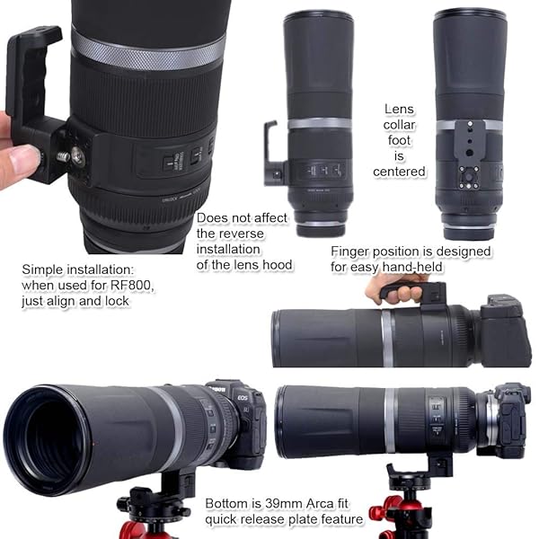 iShoot iShoot Lens Collar Replacement Foot for Canon RF 600mm & 800mm - Arca Fit Tripod Mount Support - View 7 of 9