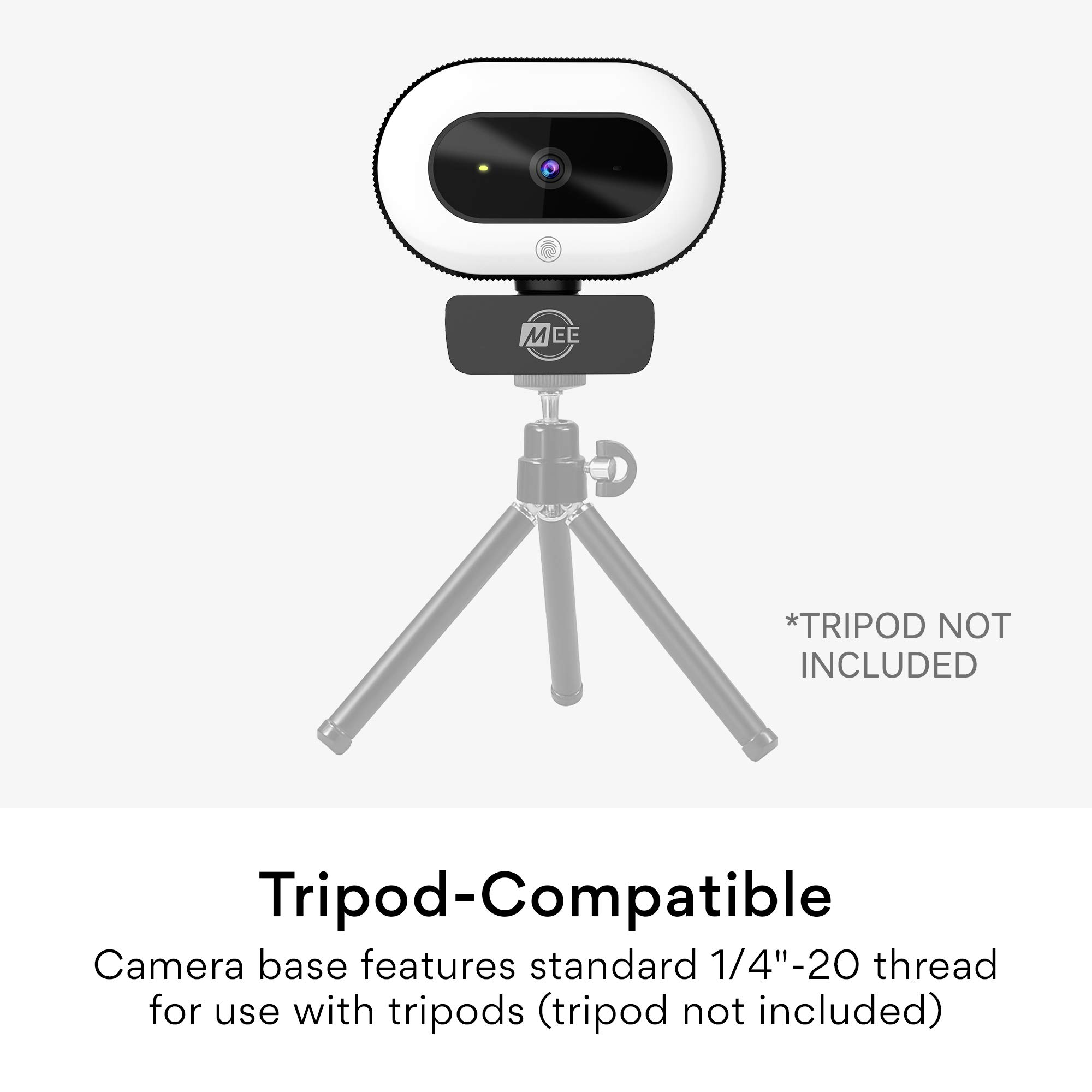 MEE audio CL8A 1080p HD Webcam with Ring Light Microphone Autofocus Low Light Correction for Video Calling on PC Mac Laptop - View 9 of 9