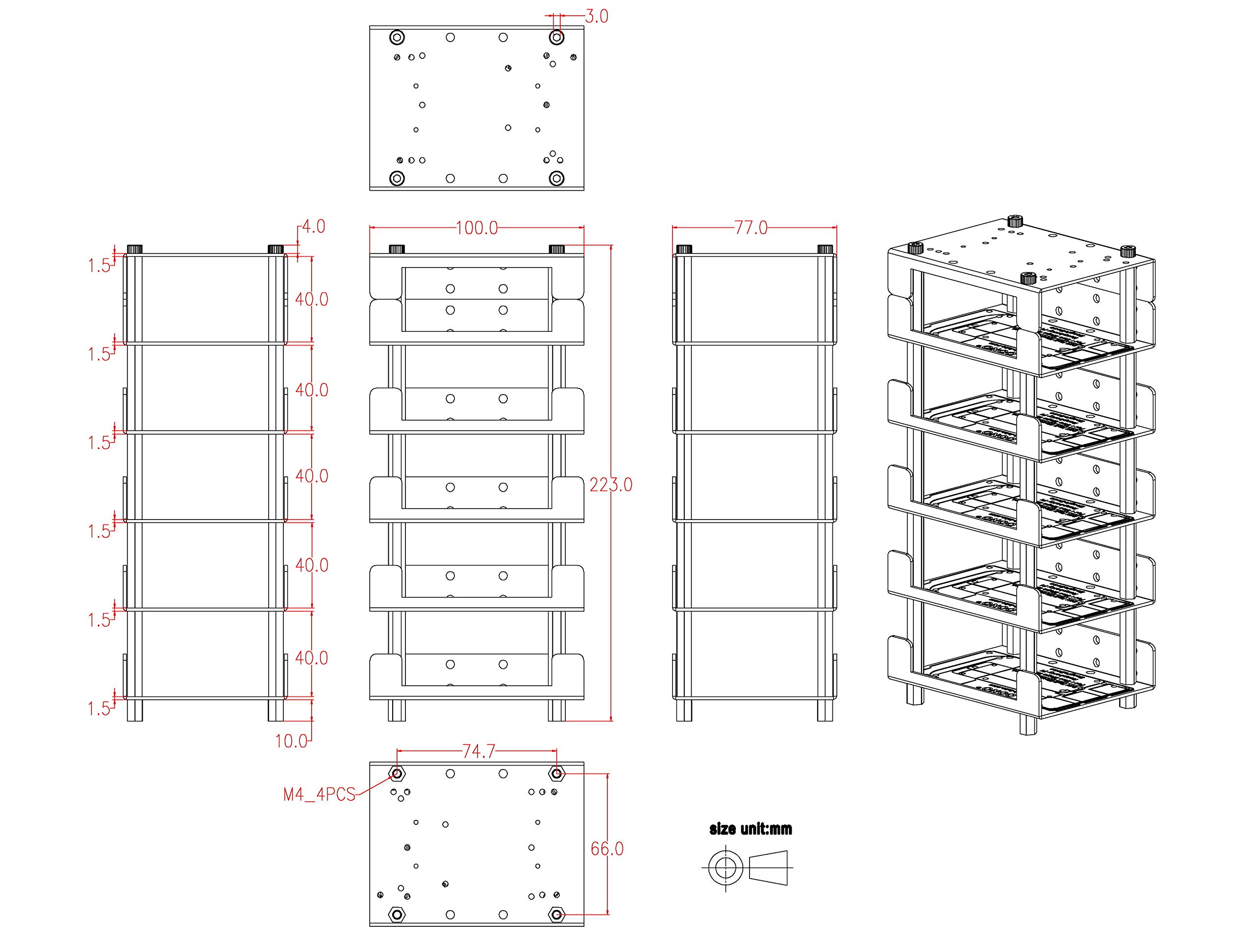 OONO Semi Enclosed Enclosure Kit for Raspberry Pi BeagleBone Arduino UNO Mega Durable Protection and Easy Access - View 8 of 8
