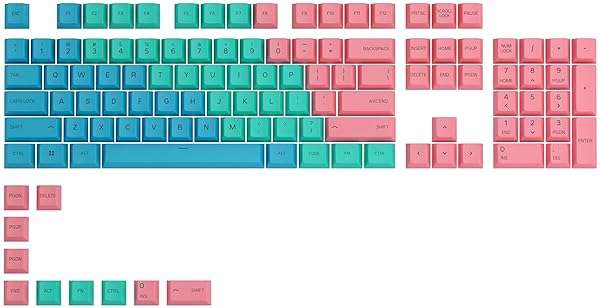 Glorious GPBT Pastel Dye Sublimated Keycaps - 114 Thick PBT Set for Full Size & TKL Mechanical Keyboards