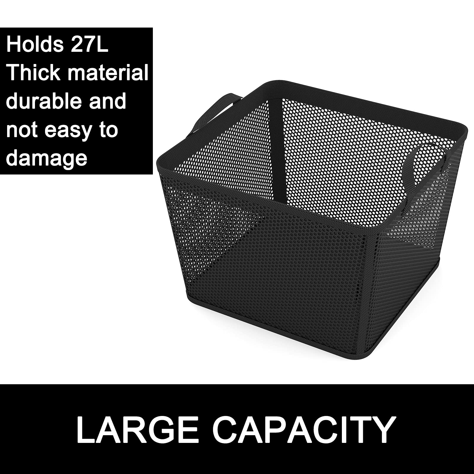 NPET 27L Collapsible Laundry Basket Waterproof Hamper for Bedroom Dormitory Clothes Storage Bin - View 3 of 6