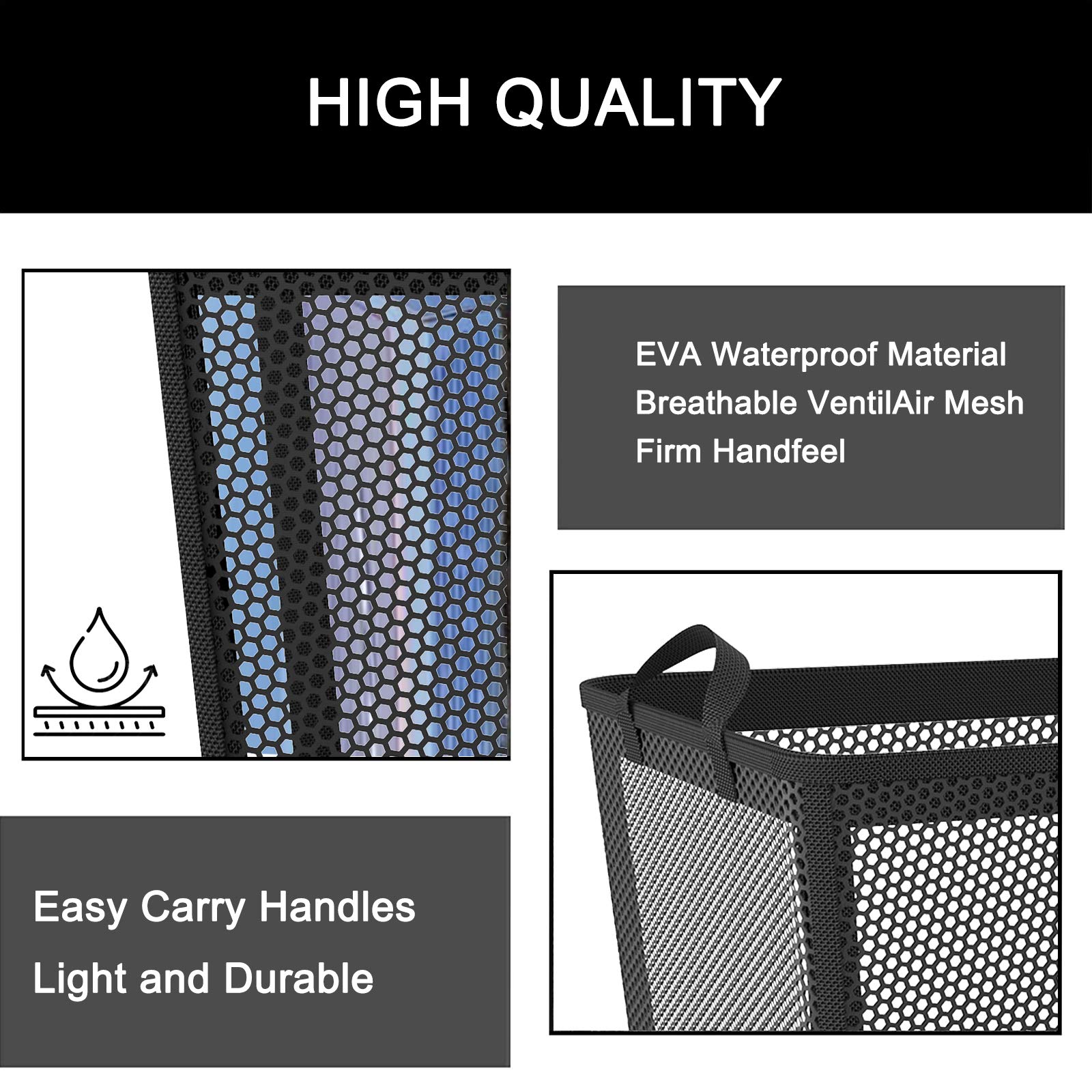 NPET 27L Collapsible Laundry Basket Waterproof Hamper for Bedroom Dormitory Clothes Storage Bin - View 4 of 6