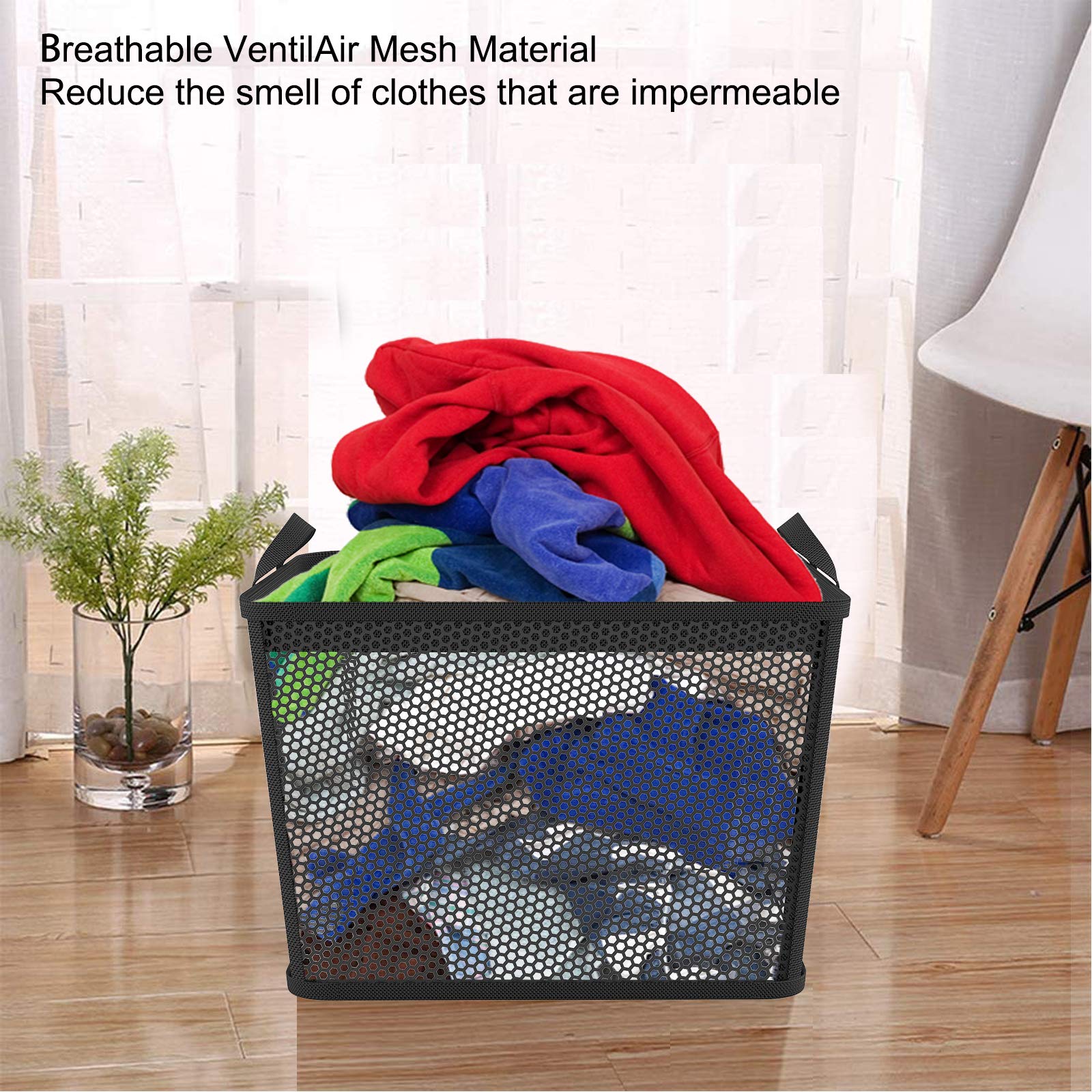 NPET 27L Collapsible Laundry Basket Waterproof Hamper for Bedroom Dormitory Clothes Storage Bin - View 5 of 6