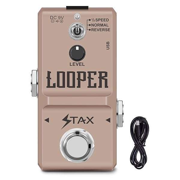 Stax Stax Looper Guitar Pedal: Unlimited Overdubs, 10 Min Looping, True Bypass & USB - Compact Loop Station Effects