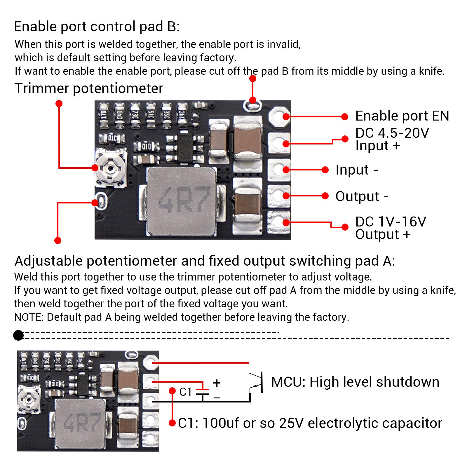 DROK DROK DC Buck Converter Mini Voltage Regulator 6pcs 4.5-20V to 5V Step Down Transformer Power Supply Stabilizer Module 3A 10W - View 5 of 8