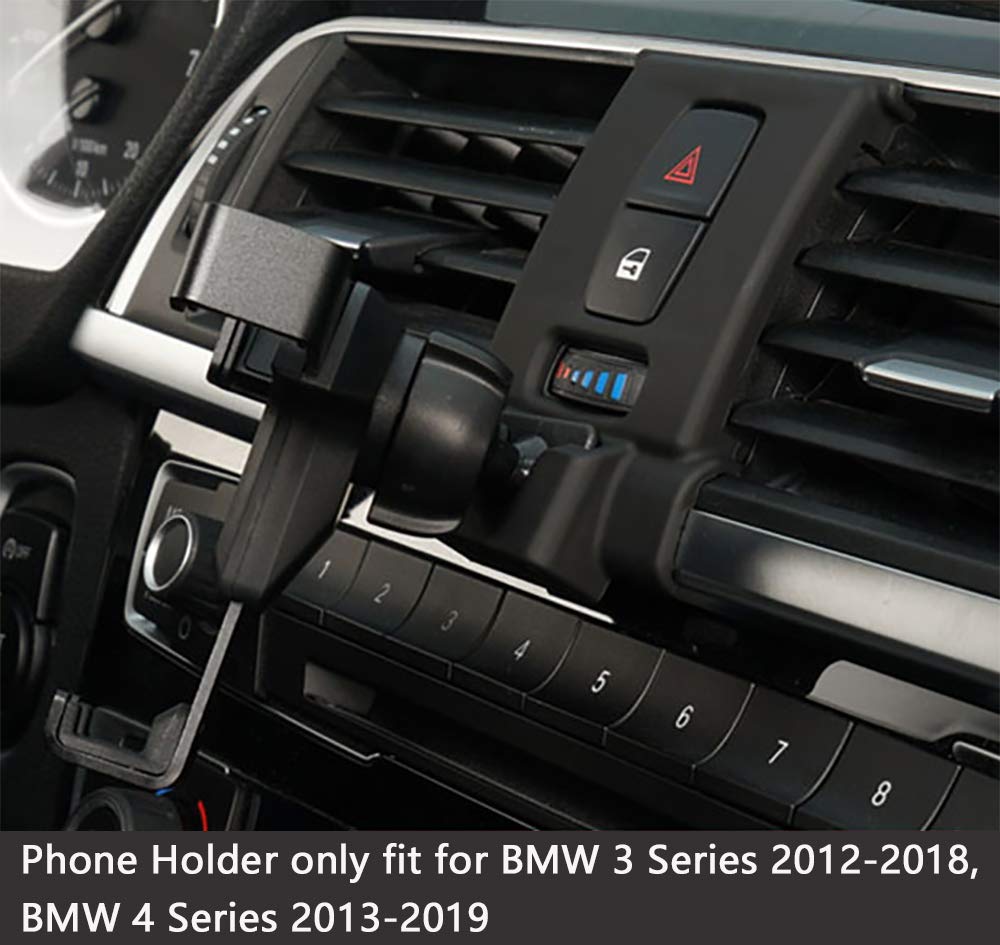 Bwen Carbon Fiber Phone Holder for BMW 3 Series 2012-2018 Adjustable Air Vent Mount 360 Rotation Compatible with iPhone 9 to 18 - View 3 of 7