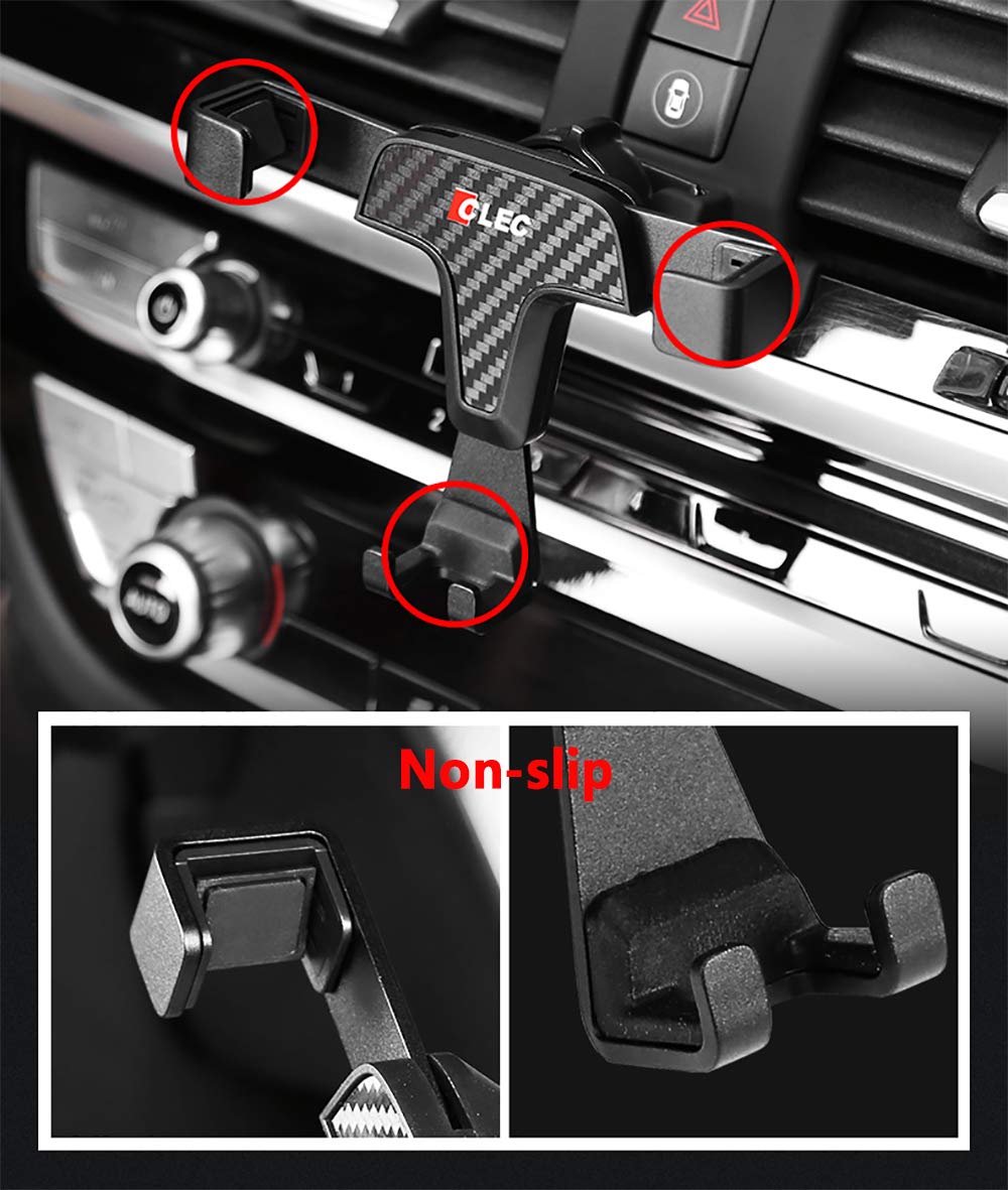 Bwen Carbon Fiber Phone Holder for BMW 3 Series 2012-2018 Adjustable Air Vent Mount 360 Rotation Compatible with iPhone 9 to 18 - View 6 of 7
