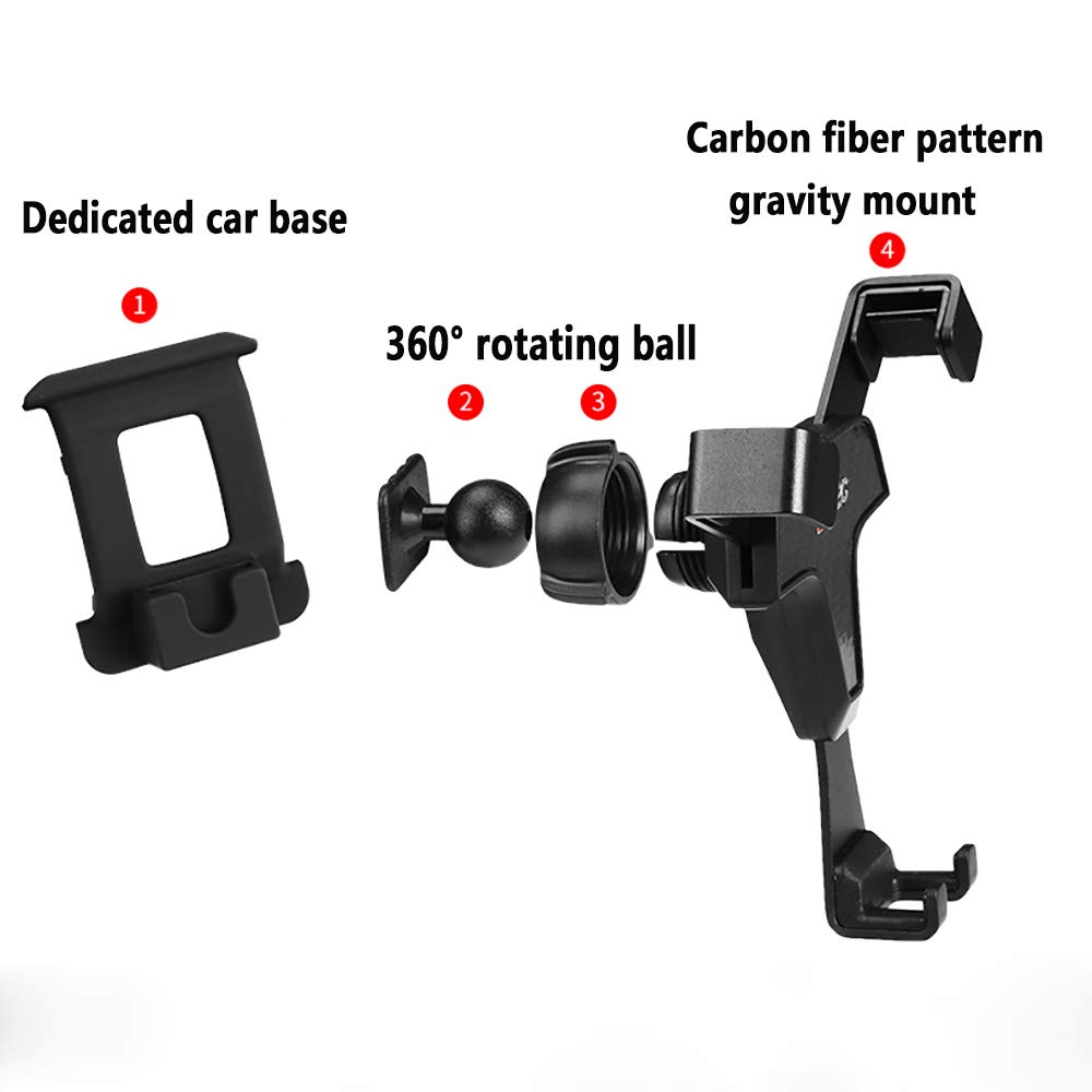 Bwen Carbon Fiber Phone Holder for BMW 3 Series 2012-2018 Adjustable Air Vent Mount 360 Rotation Compatible with iPhone 9 to 18 - View 7 of 7