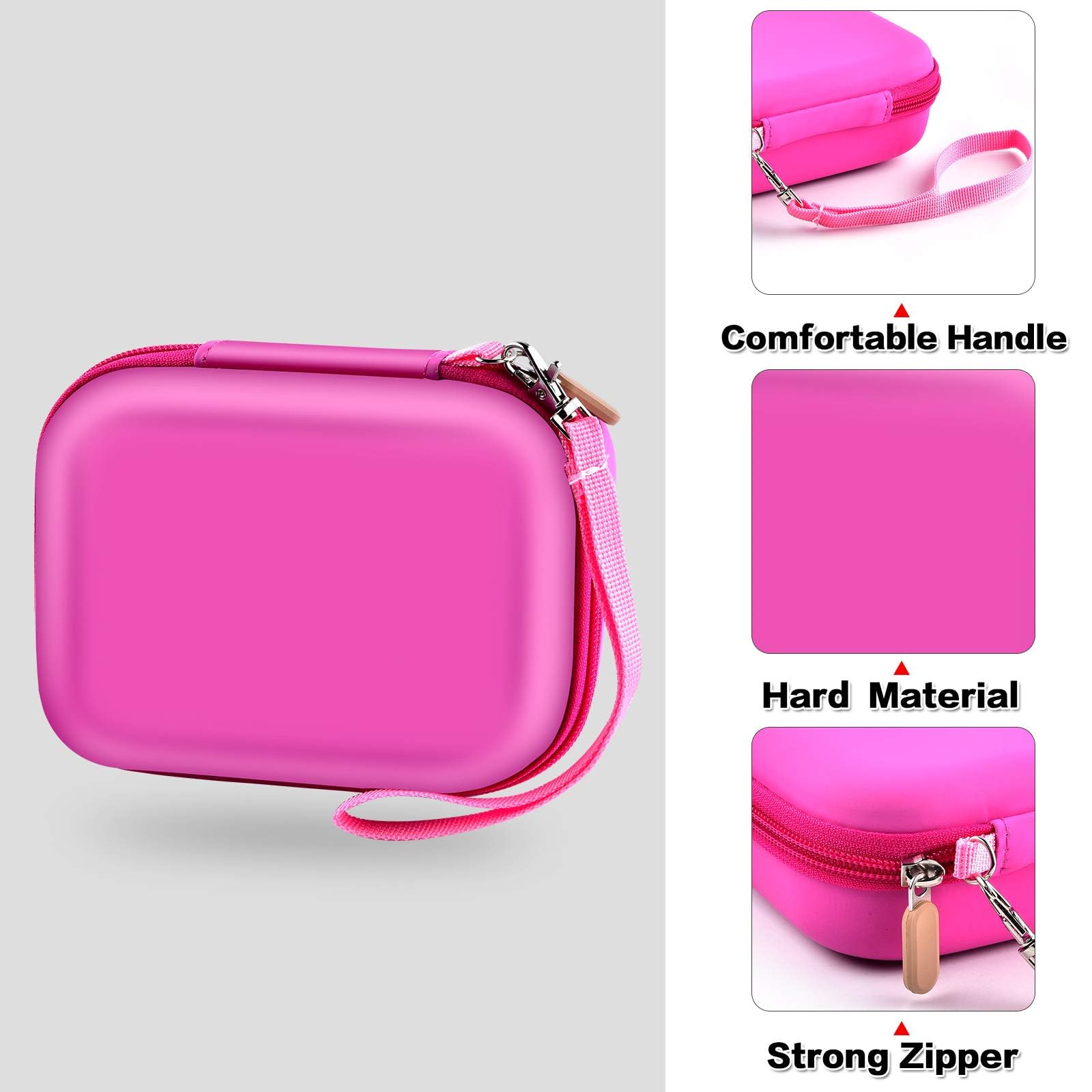 Kids Camera Case for VTech KidiZoom Creator Cam and KODAK Printomatic Digital Cameras Pink Carrying Storage Organizer Bag - View 4 of 6