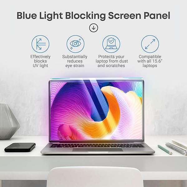 VINTEZ "VINTEZ 15.6" Blue Light Blocking Screen Protector - Anti-UV Eye Filter for Laptops & Monitors" - View 5 of 11