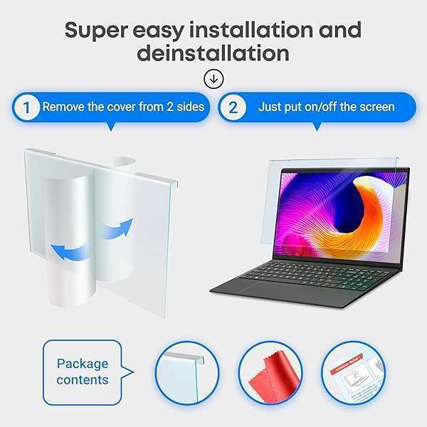 VINTEZ "VINTEZ 15.6" Blue Light Blocking Screen Protector - Anti-UV Eye Filter for Laptops & Monitors" - View 9 of 11