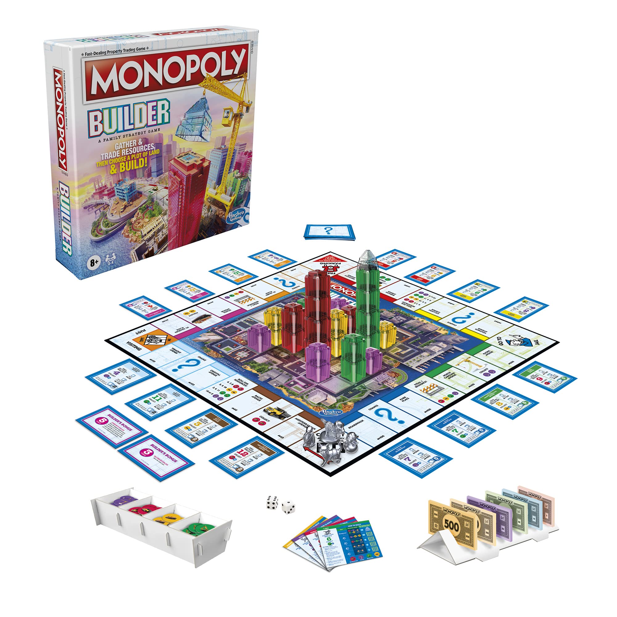 Hasbro Gaming Monopoly Builder Board Game: Fun Strategy for Kids & Adults, 2-4 Players, Ages 8+ - View 4 of 8