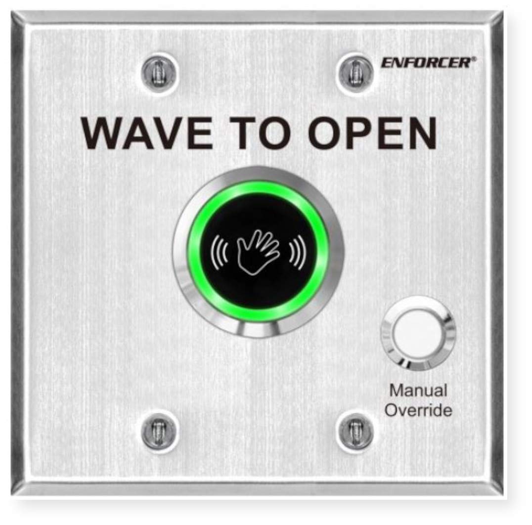 Seco-Larm SD-9463-KSVQ Outdoor Double-Gang Wave-to-Open Sensor Weatherproof No-Touch with Manual Override and LED Stainless Steel