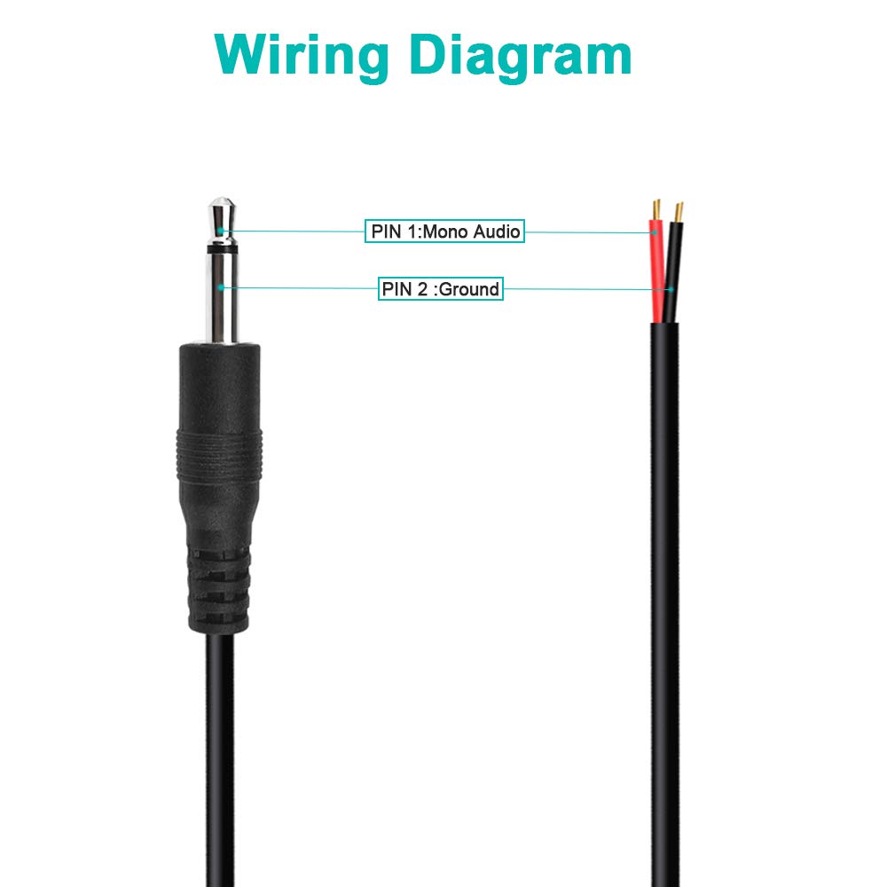 SIOCEN 3 Pack 6 ft 3.5mm Male Plug to Bare Wire Audio Cable Repair Connector - View 2 of 5