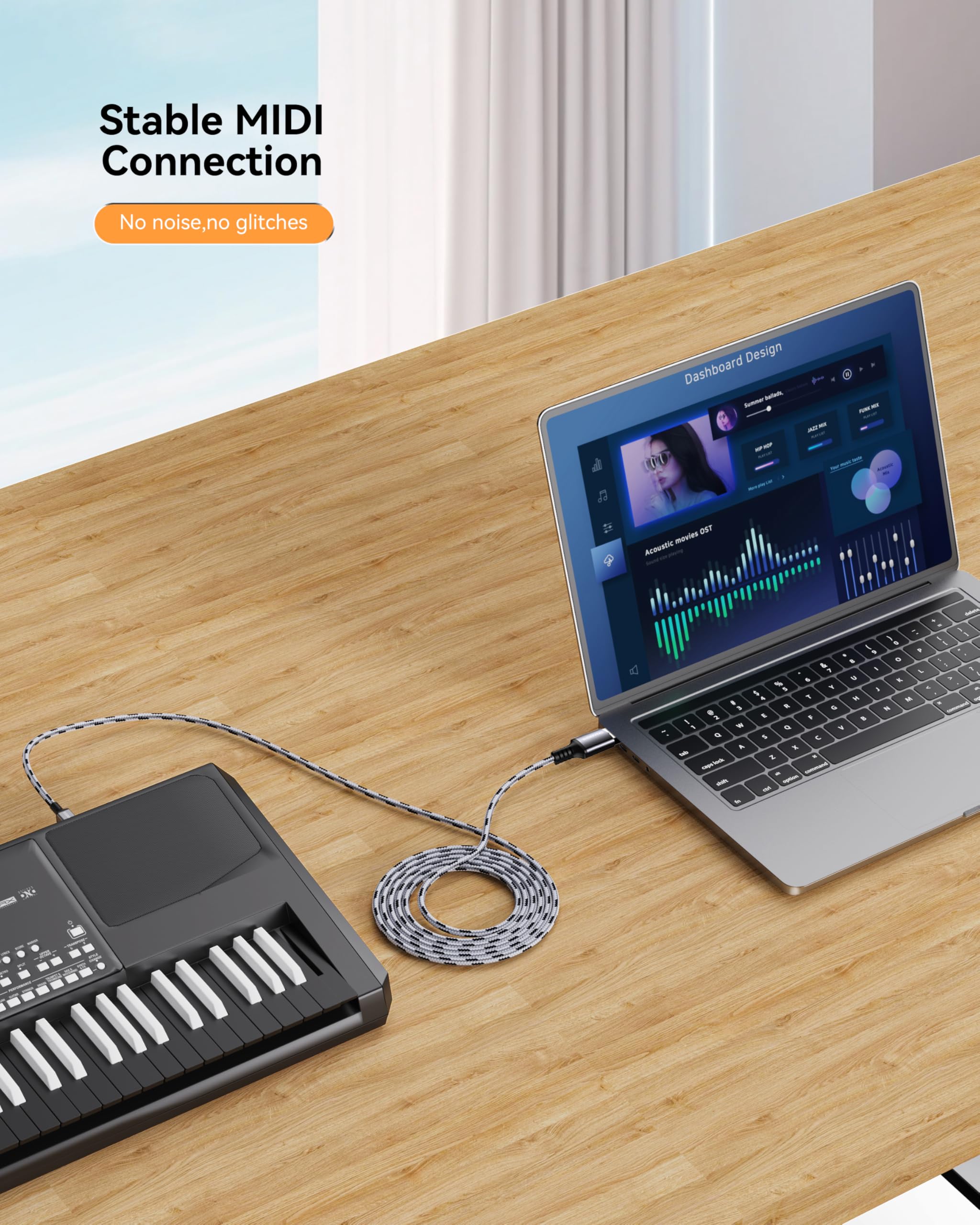 USB Printer Cable 25ft USB2.0 A to B for HP Canon Brother Samsung Dell Epson Lexmark Xerox Stable Connection Plug and Play - View 4 of 7