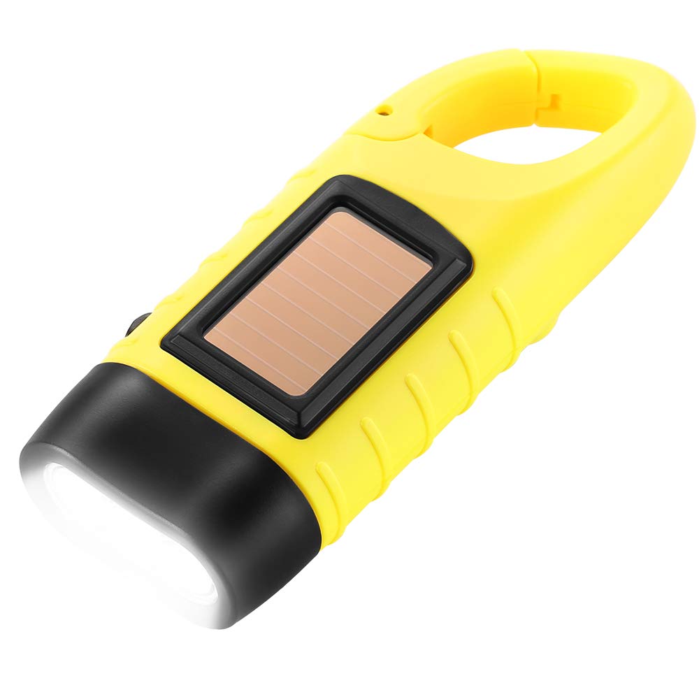 Simpeak 2-Pack Hand Crank Solar Emergency LED Flashlight Survival Torch for Outdoor Sports Yellow - View 9 of 9