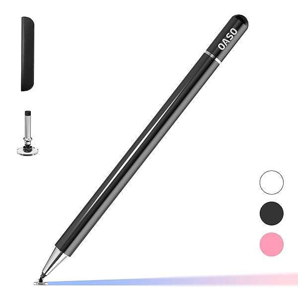 OASO Universal Capacitive Stylus Pen for Tablets & Touch Screens - Compatible with iPad, iPhone, Samsung Galaxy, Chromebook (Black)