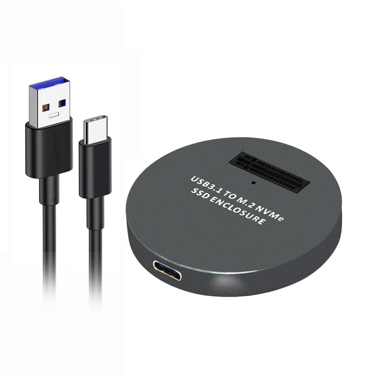 Cablecc USB 3.1 USB-C to NVME M-Key M.2 NGFF SSD External Adapter Vertical Black Color - View 7 of 9