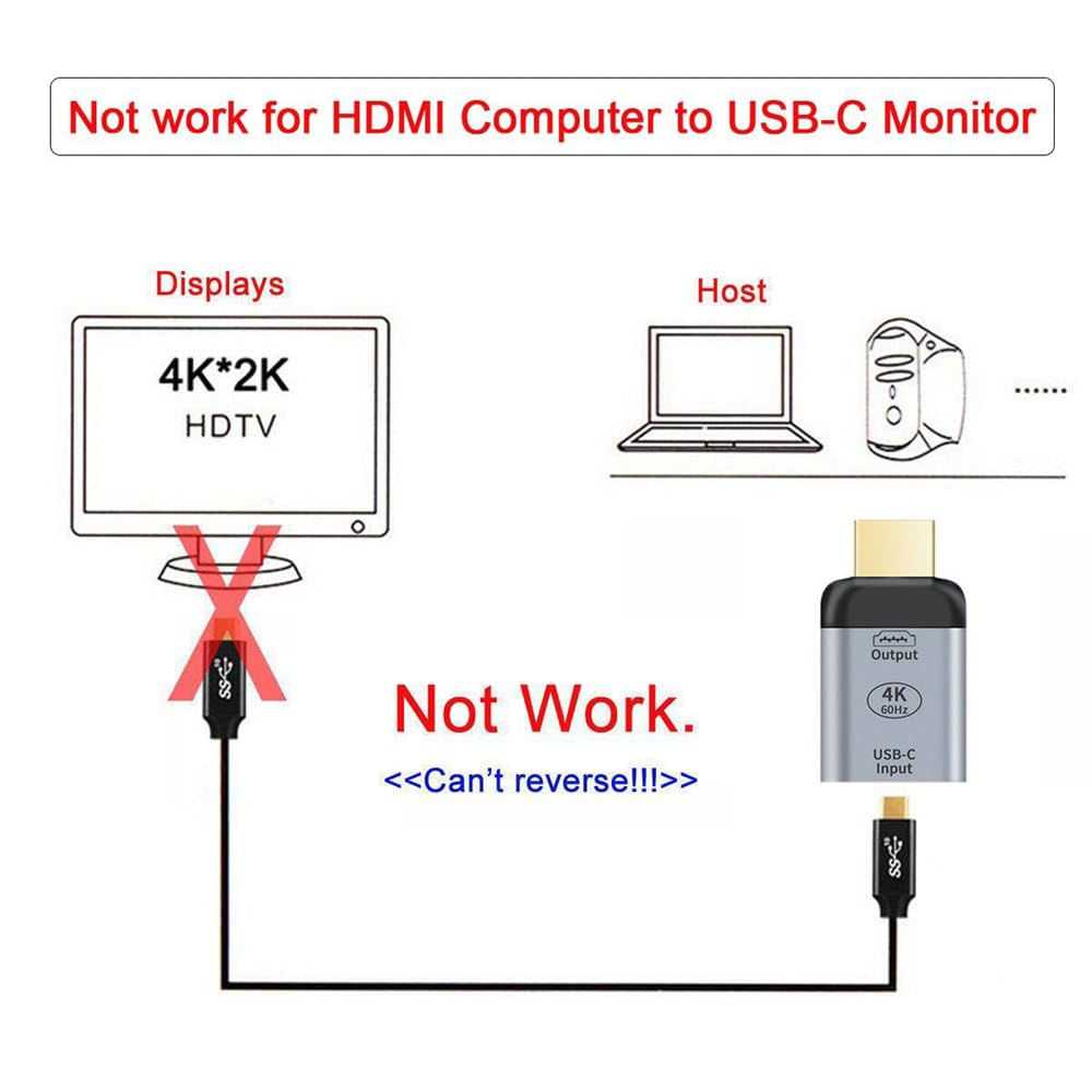 Xiwai USB-C to HDMI Adapter 4K 60Hz for Monitor Tablet Phone Laptop Not Compatible with HDMI Host to Type-C Displays - View 4 of 9