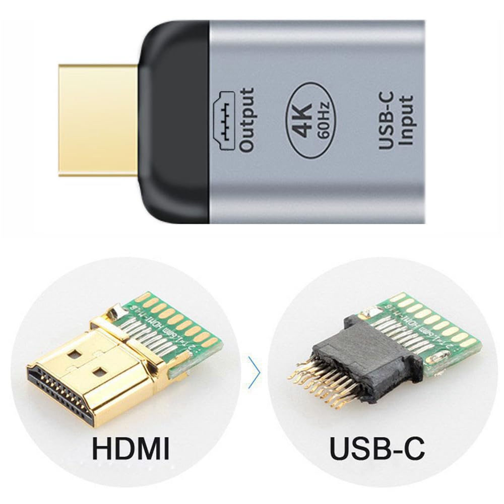 Xiwai USB-C to HDMI Adapter 4K 60Hz for Monitor Tablet Phone Laptop Not Compatible with HDMI Host to Type-C Displays - View 9 of 9