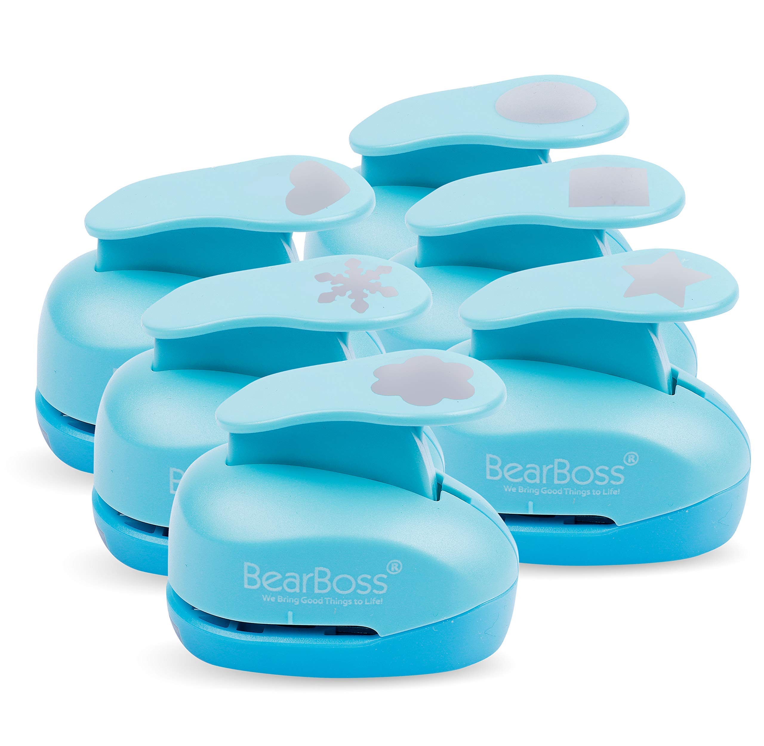 6 Craft Hole Punch Shapes 1 Inch Paper Punches for Scrapbooking and Crafting by BearBoss Ideal for Teachers and Kids Office Supplies - View 8 of 9