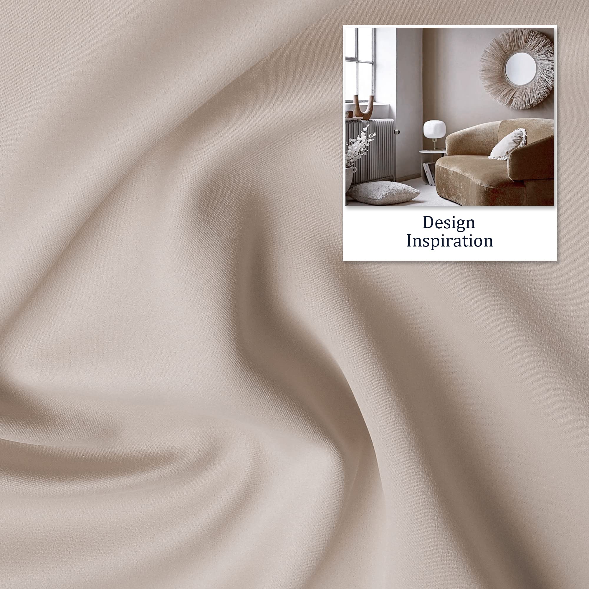 DUALIFE Light Brown Warm Taupe Blackout Curtains 42 x 63 Inch Thermal Insulated Grommet Top Room Darkening Panels for Living Room and Bedroom - View 4 of 8