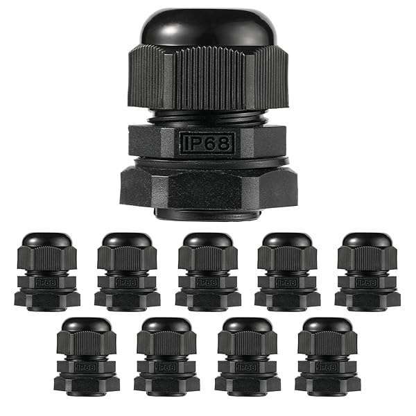 PENGLIN "Buy PENGLIN 1/2" NPT Nylon Cable Glands - IP68 Waterproof Strain Relief Connector (10-Pack)"