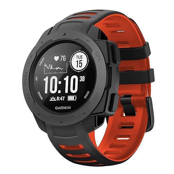 NotoCity Buy NotoCity Silicone Replacement Watch Band for Garmin Instinct 2/Solar/Tactical - Black-Red